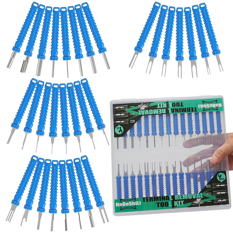 Kit de Ferramentas para Remoção de Terminais XLWJBES com 31 Peças, Extratores de Pinos Elétricos, Estojo Azul