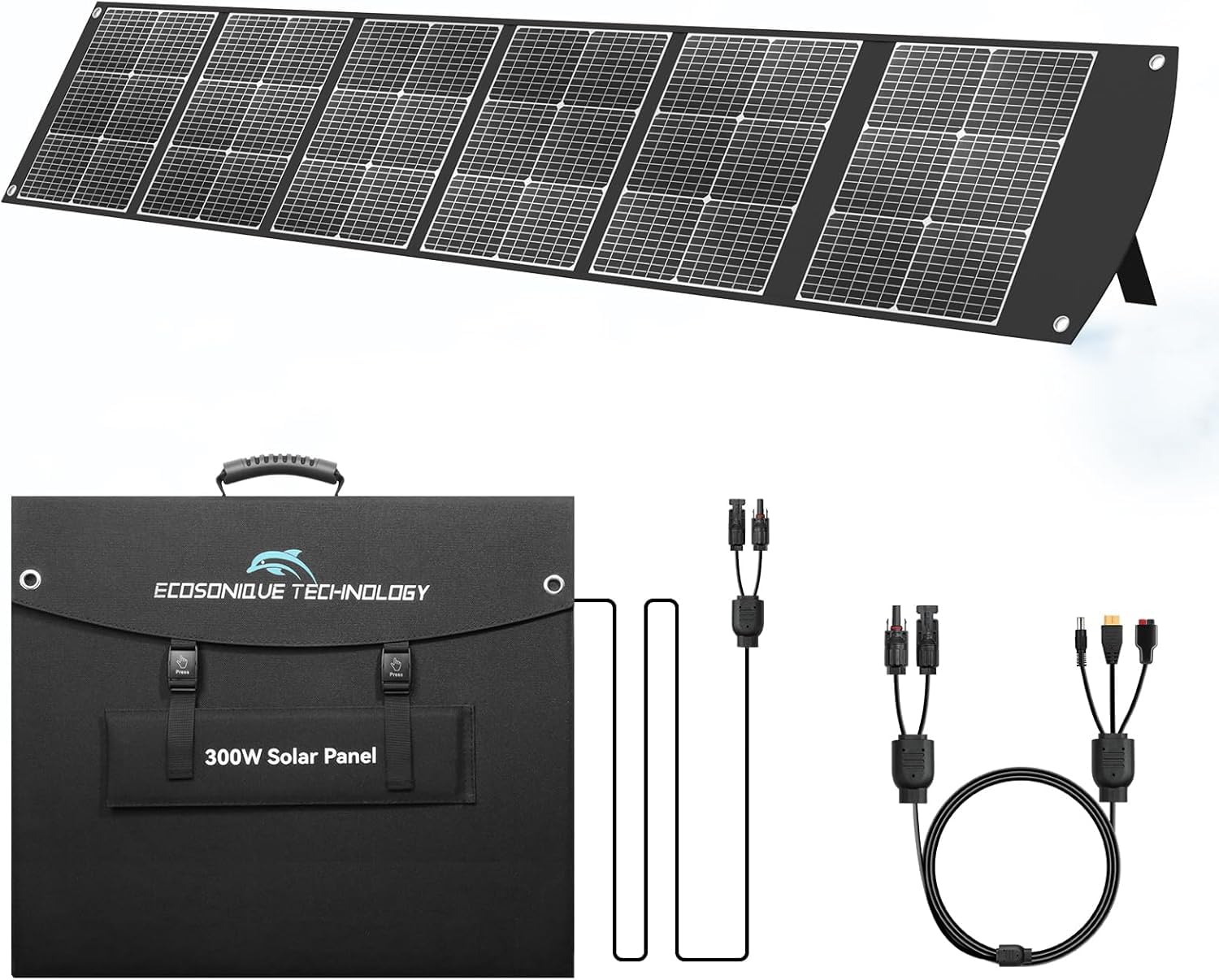 300w Solarpanel Faltbar Tragbares Solarmodul 40 V MC4-Stromversorgung | Mehrere Ausgänge Ladegerät für Die Meisten Kraftwerke, Powerstation Monokristalline Solarmodul für Outdoor, Camping, RV