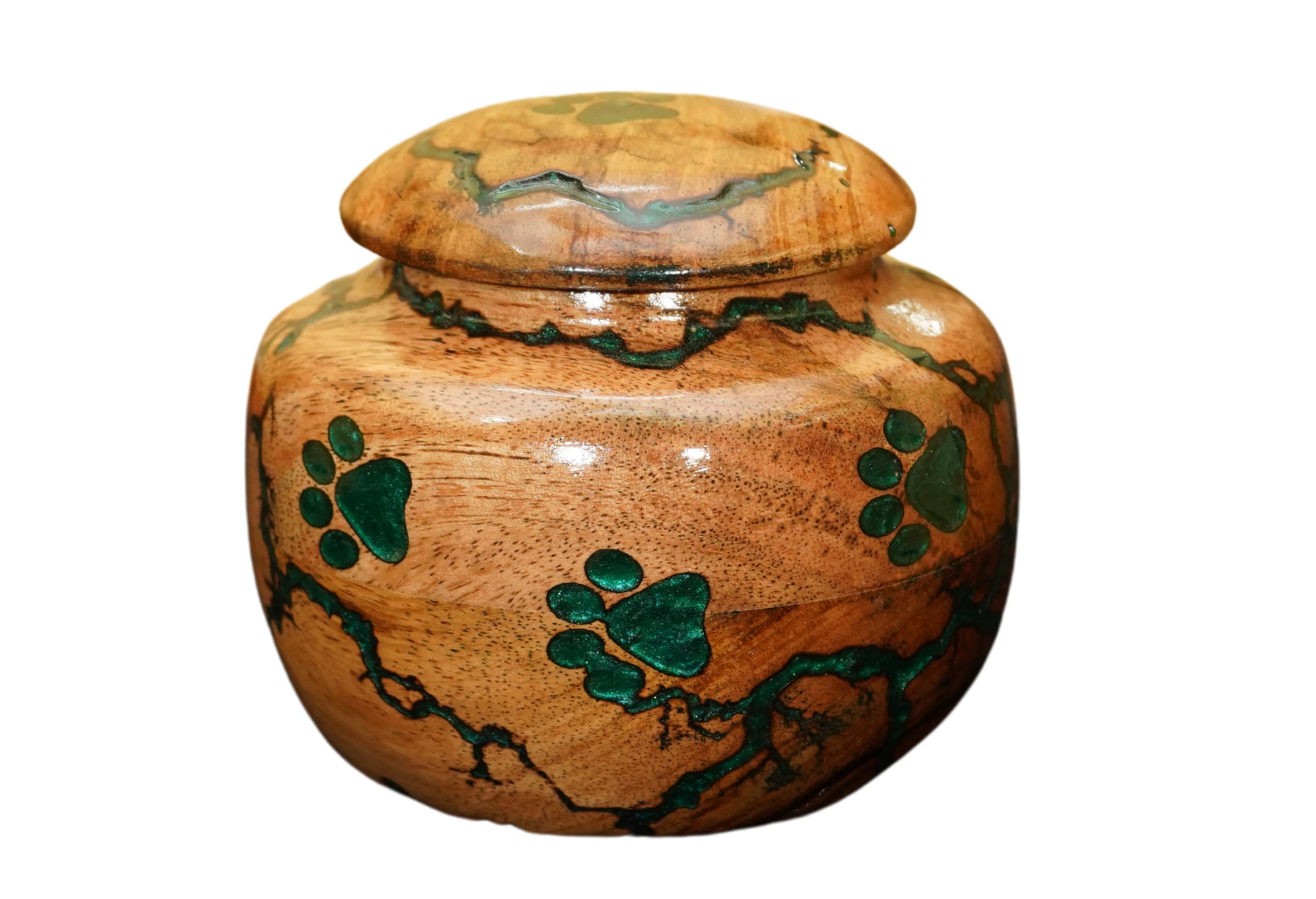 Wooden Urn for Pet Ashes Urn for Dog urn for cat Cremation Pets Memory Box Handcrafted urns Box Multi Colors (Green, Small 100 LBS)