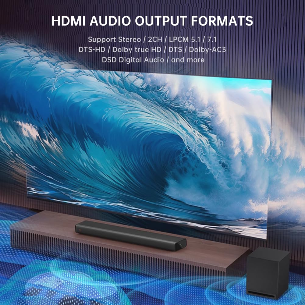 Divisor HDMI 1 en 2 salidas 4K 120Hz 8K 60Hz, HDMI 2.1 divisor compatible con HDCP 2.3, EDID, VRR, HDR10, Dolby, para PS5/4, Xbox, Fire Stick, reproductor Blu-ray, caja de sincronización Hue, etc