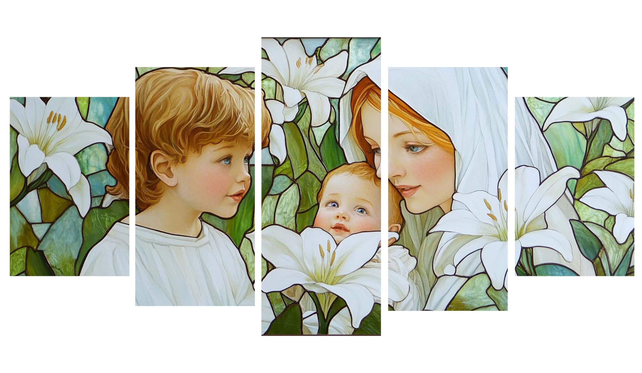 Diamentowe malowanie 5 sztuk anioł kwiat obraz diamentowy dla dorosłych, haft diamentowy dla dorosłych duży format puzzle sztuka, ścieg krzyżykowy zestaw rękodzieła, świąteczna dekoracja do sypialni