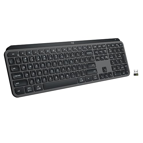 Logitech MX Keys S Wireless Keyboard, Low Profile, Fluid Precise Quiet Typing, Programmable Keys, Backlighting, Bluetooth, USB C Rechargeable, for Windows PC, Linux, Chrome, Mac - Graphite - MX Keys S - Graphite