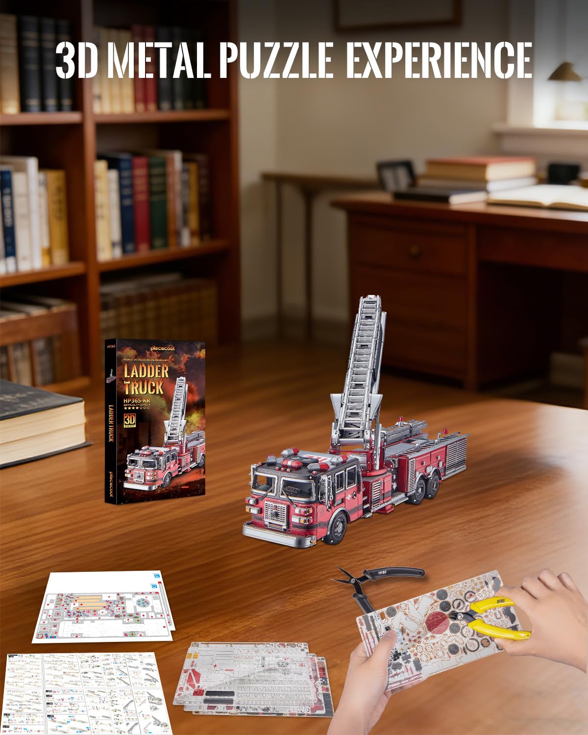 Piececool Kit di modellini in metallo per adulti a forma di scala 3D, puzzle in metallo 3D, kit fai da te, kit di costruzione per compleanno, Natale, regali per adolescenti dai 14 anni in su