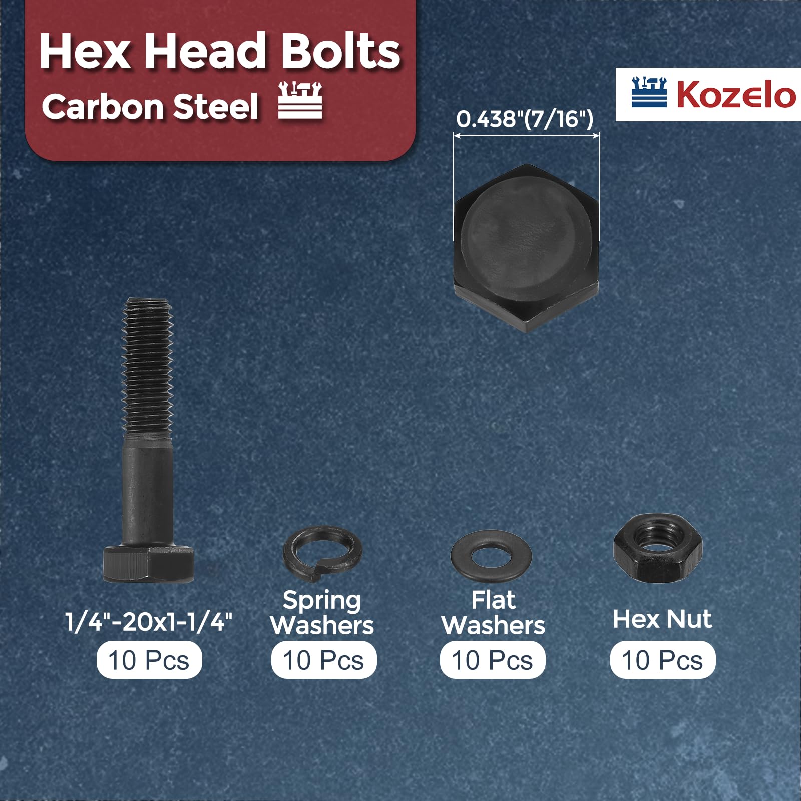 Kozelo 40 Pcs Bolts and Nuts Washers Kit - Image 2