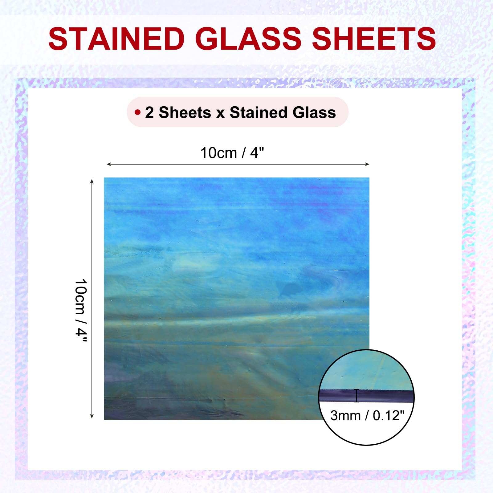 PATIKIL 4 x 4 Inch Transparent Stained Glass Sheets - Image 2