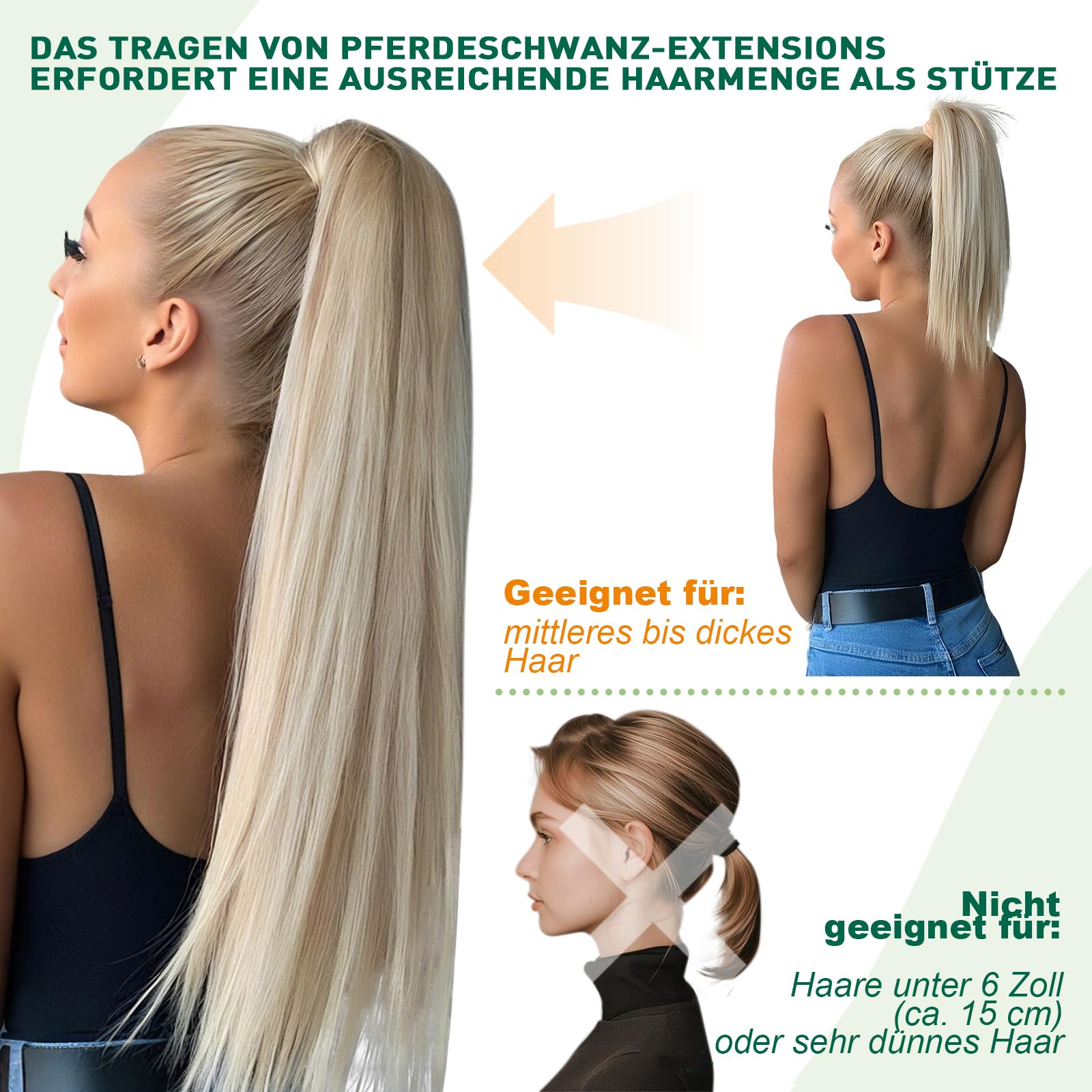Easyouth Zopf Echthaar Extensions Blond Pferdeschwanz Extensions Echthaar Golden Blonde Highlight Mittelblond 30 cm 70g Zopf Extension Haarverlängerungen Glatt #16P22