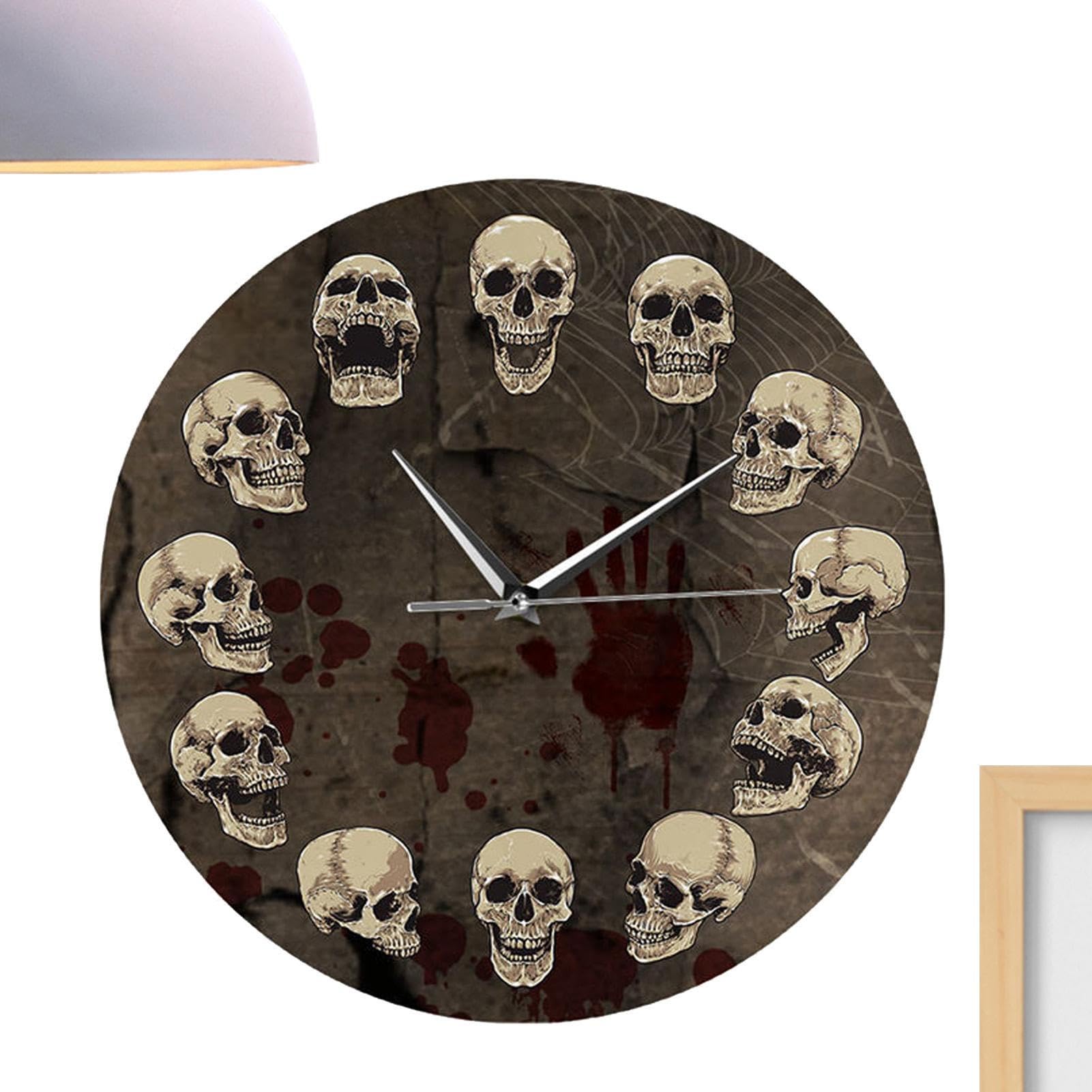 Horloge murale tête de mort : cadeau idéal décoration Halloween et Noël