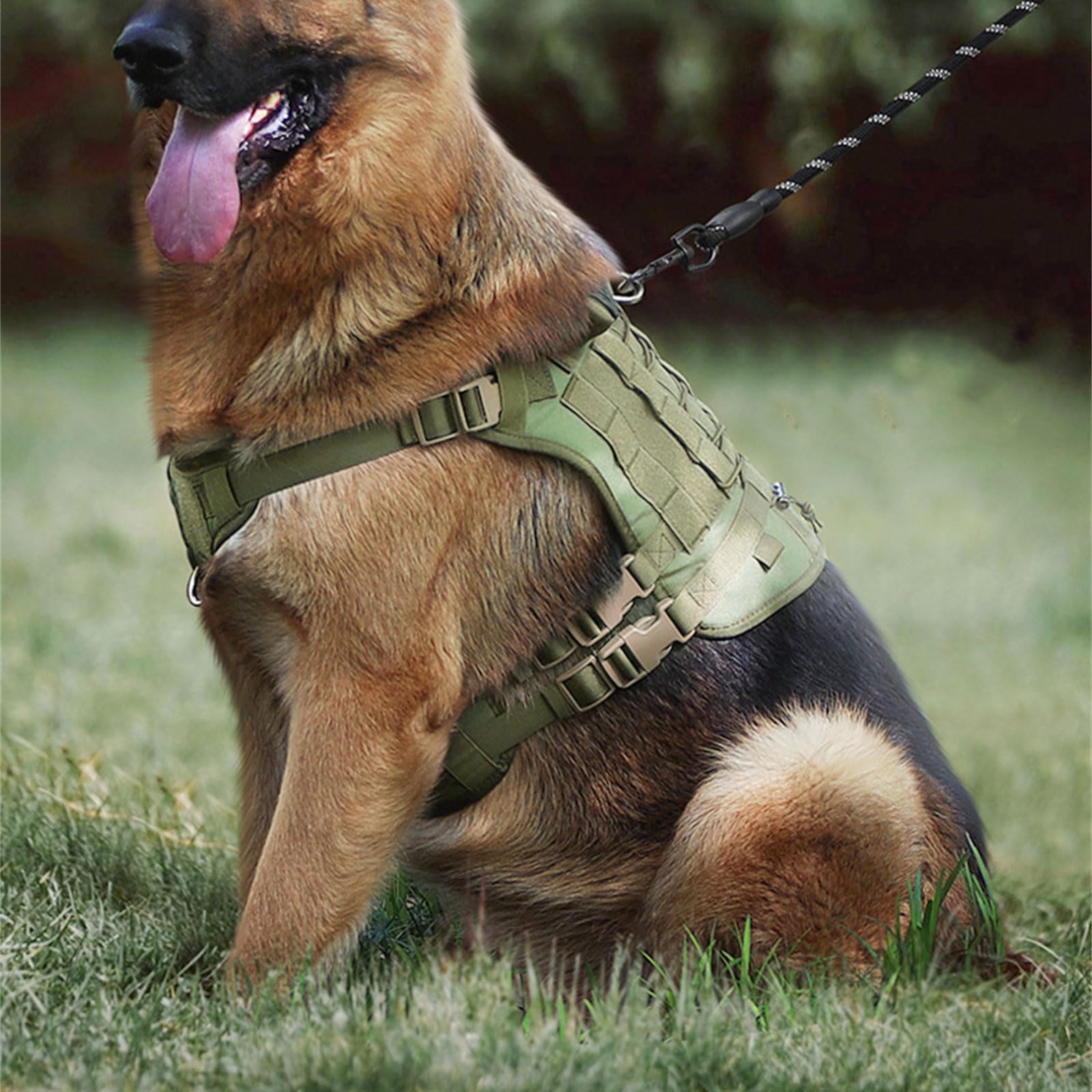 Robusta pettorina per cani in tessuto Oxford di grandi dimensioni con strisce riflettenti per migliorare la visibilità notturna e una facile regolazione gilet riflettente per cani