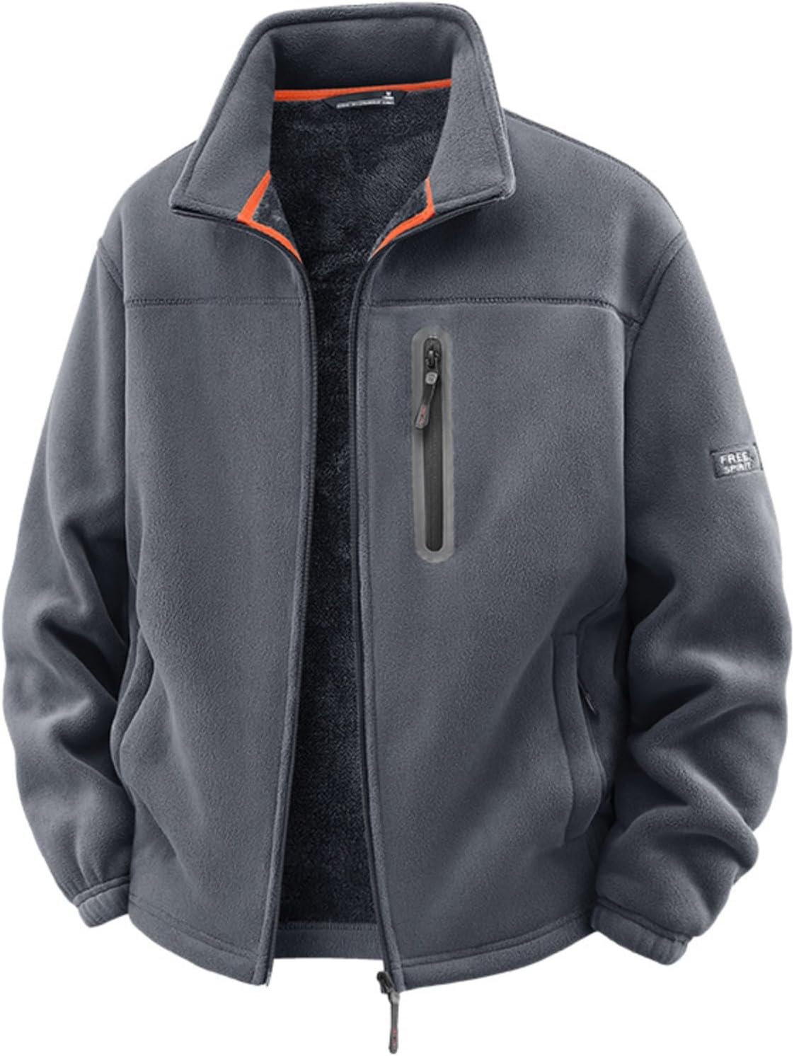 Fleece-Lined Thicken Jacket for Men Lightweight Soft Trucker Jackets Casual Oversized Outdoor Athletics Coat