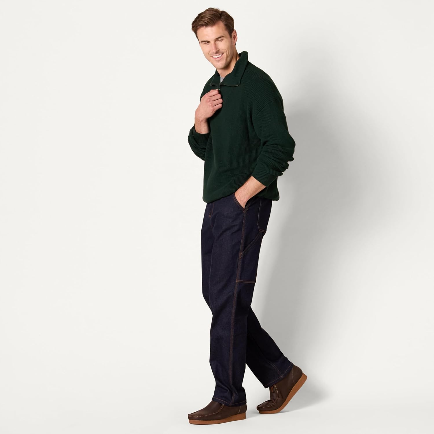 Amazon Essentials Mens Quarter-Zip Rib-Knit Relaxed-Fit Sweater - Image 6