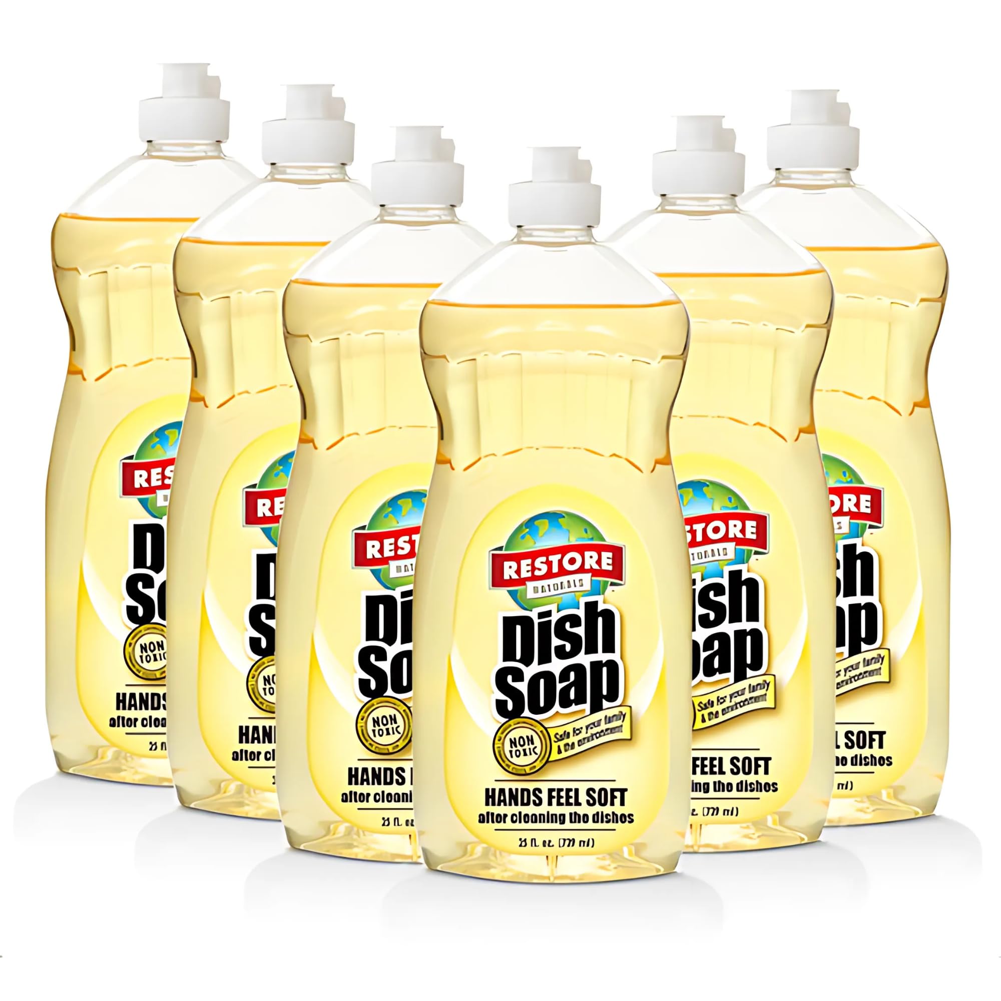 Restore Naturals Non Toxic Liquid Dish Soap - 25 Fl Oz - Plant Based Biodegradable Gentle Formula Cruelty
