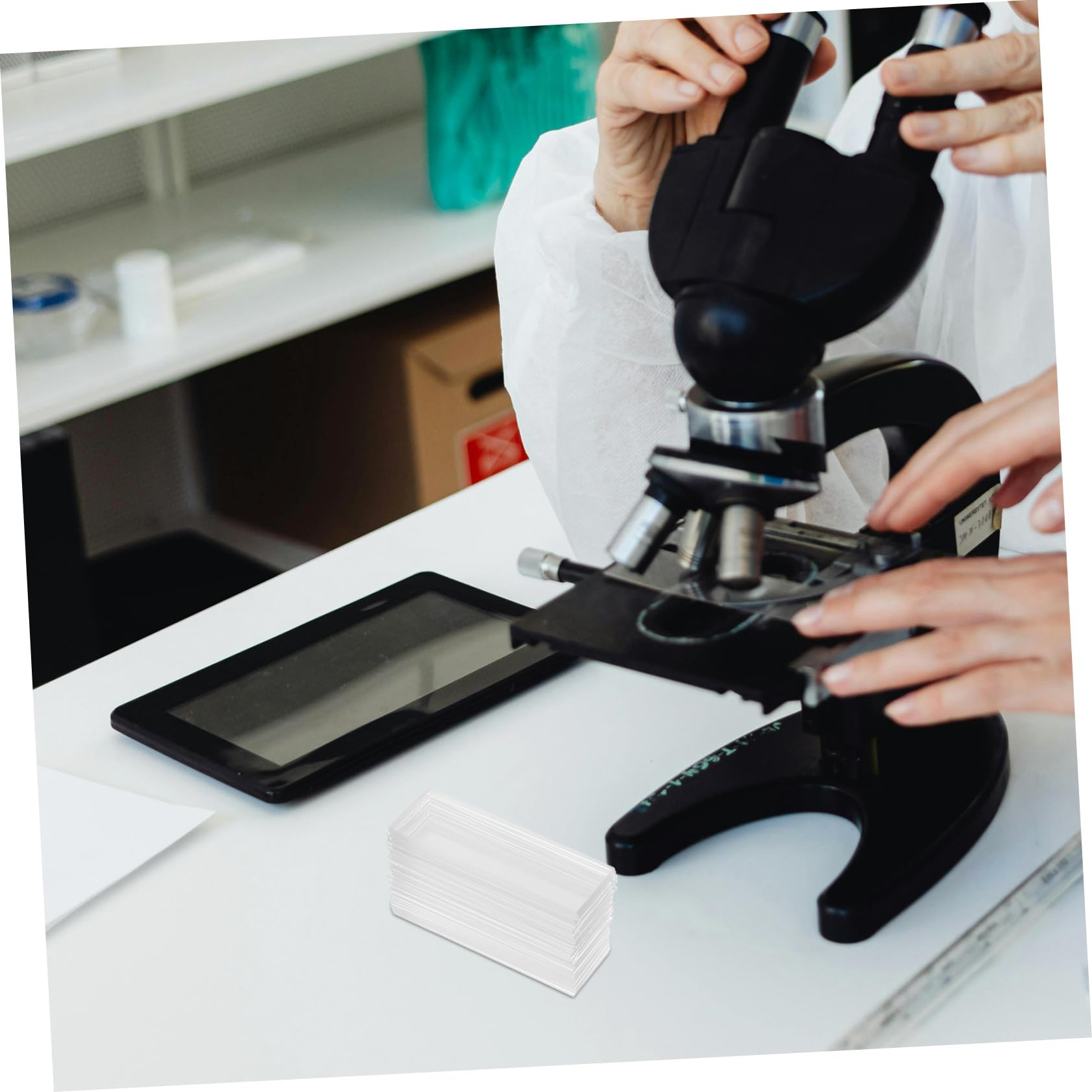 SOLUSTRE 200piezas de Vidrio Transparentes para Prelimpiados para Uso Laboratorios de Ciencias Biológicas y Experimentos