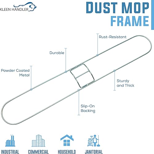 Miniatura 20 de KLEEN HANDLER Paquete de 6 trapeadores de polvo de microfibra de 18 pulgadas, repuesto de cabezal de trapeador comercial lavable grande, barredora
