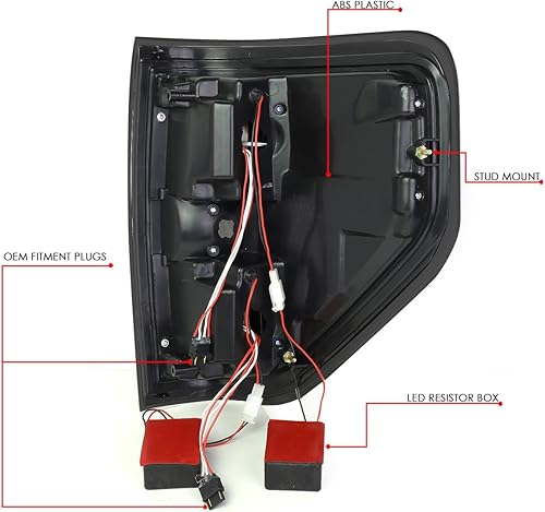 Miniatura 6 de DNA MOTORING TL-F15009-LED-BK-SM - Conjunto de luces traseras LED para lado del conductor y del pasajero [compatible con Ford F150 09-14]