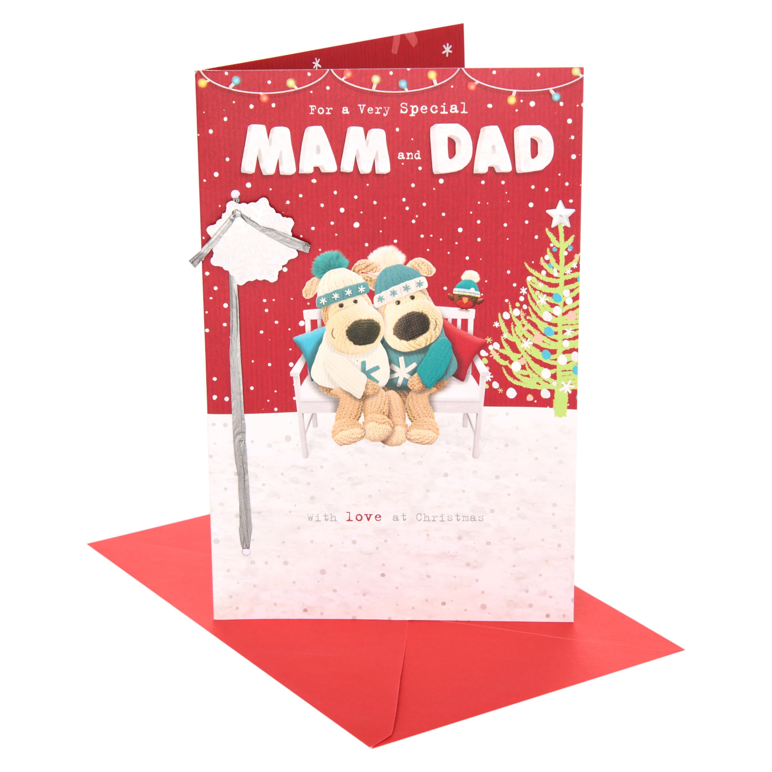 Boofle | Christmas Card for Mam & Dad | Xmas Presents | Her/Him | Cute Design | With Envelope | 25.4 x 16.5 cm