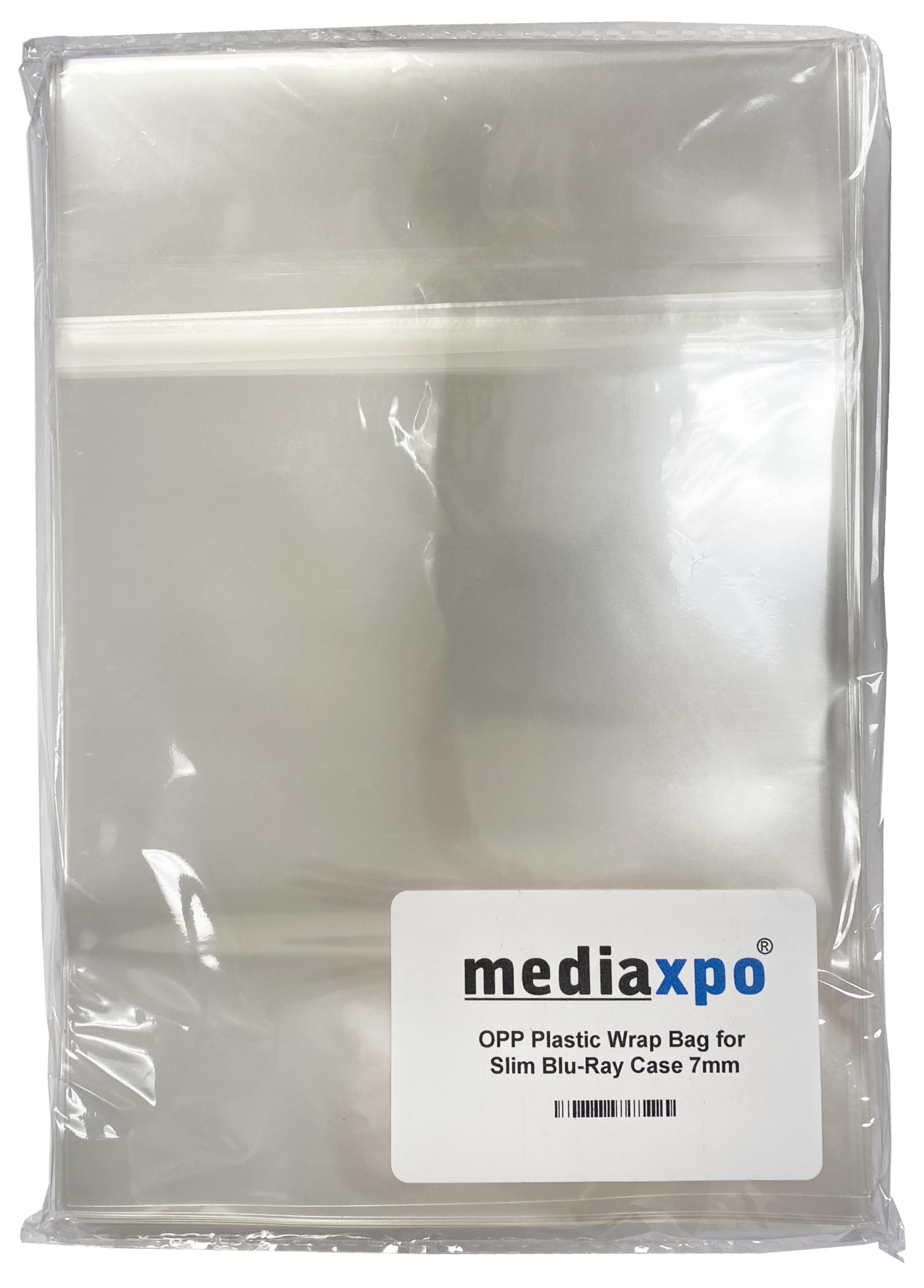 Mediaxpo 100 OPP Plastic Wrap Bag for Slim Blu-Ray Case 7mm-image-8