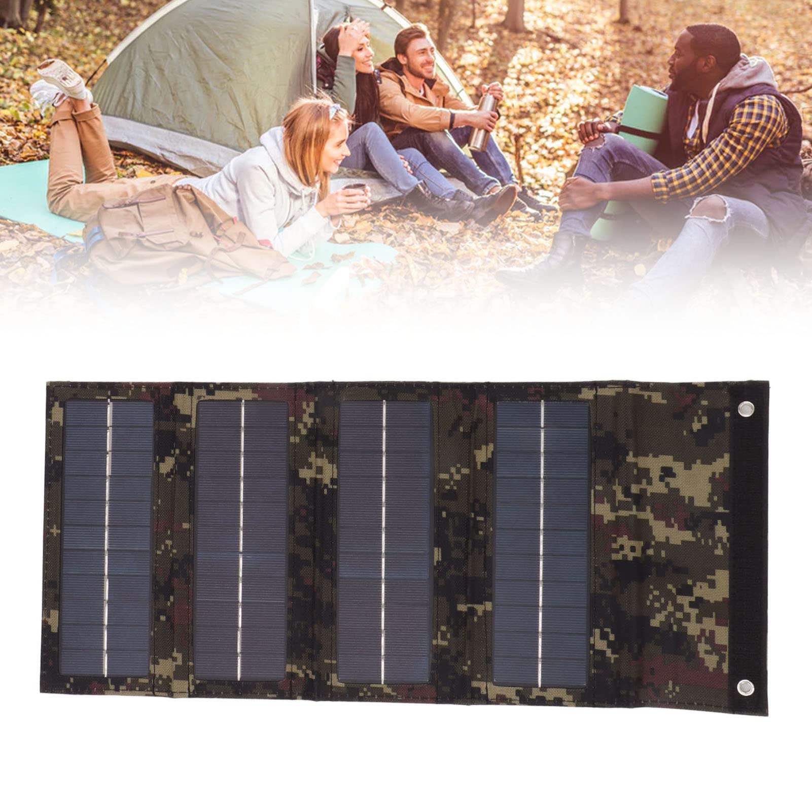 VGEBY Chargeur Solaire, Chargeur USB Portable Monocristallin avec Puissance 40 W pour Le Camping et la Randonnée, Alimentation d'urgence (Colorful)