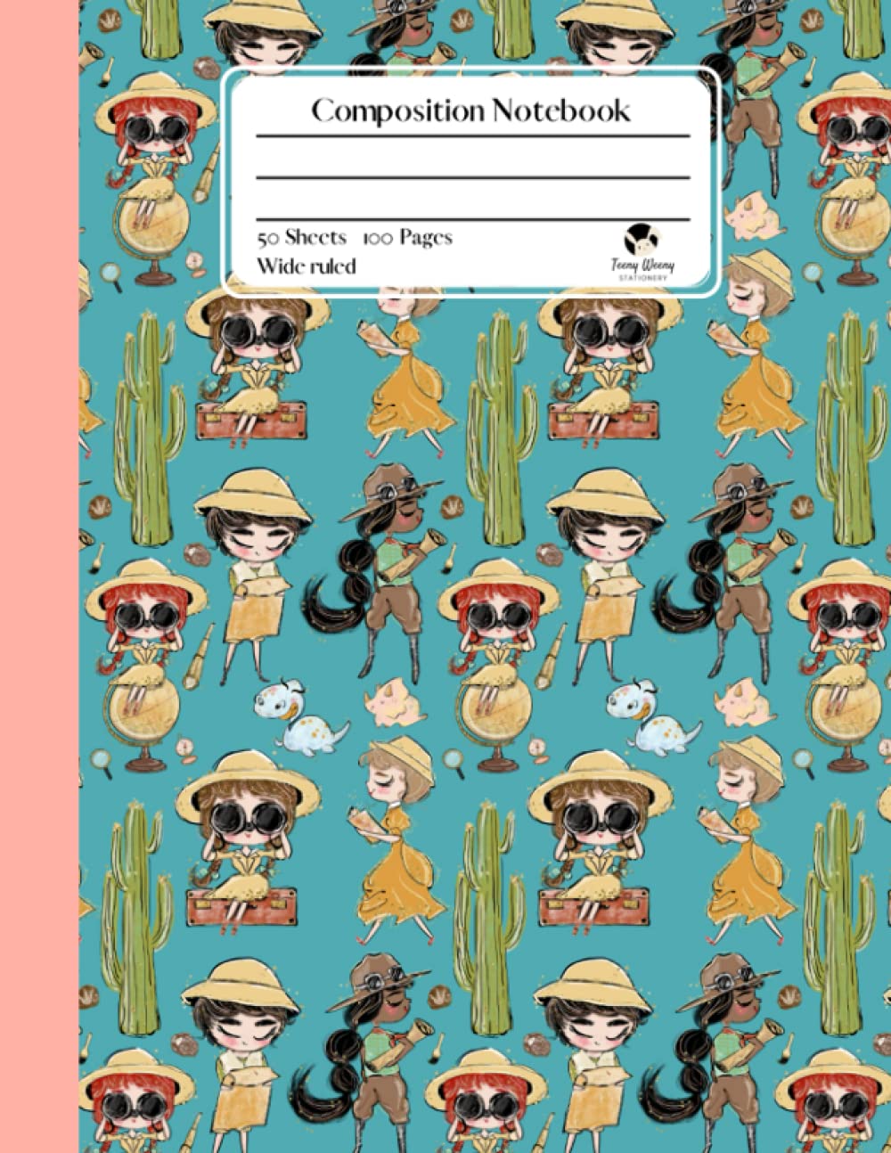Composition notebook - Wide ruled: Paleontology themed for girls that love dinosaurs and fossils.