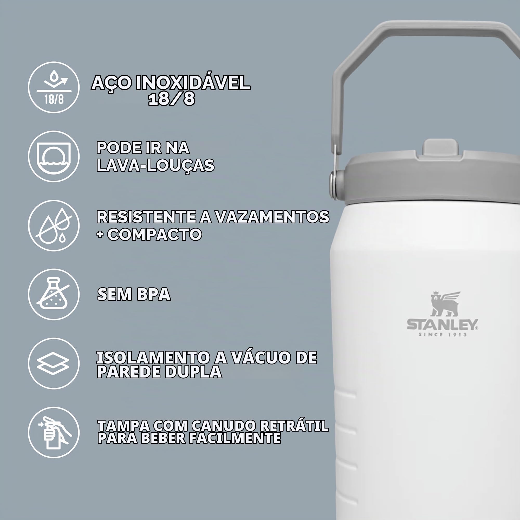 弁当箱・水筒 STANLEY ICEFLOW FLIP STRAW TUMBLER Stanley Jarro de canudo IceFlow Flip com alça de 1,134 g | Tampa
