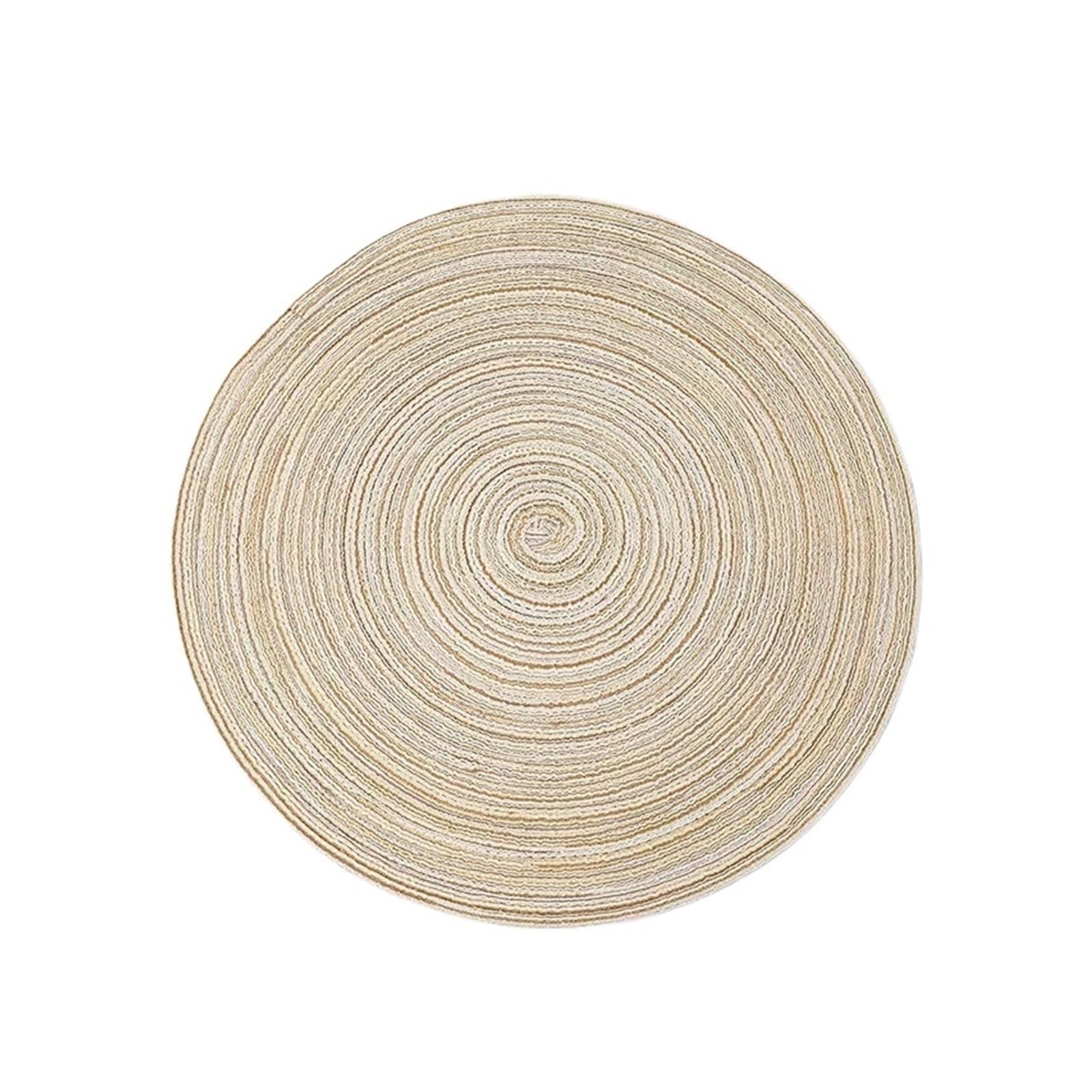 Table Mats Round Braided Placemats Mats Dining Tables Place(Beige)
