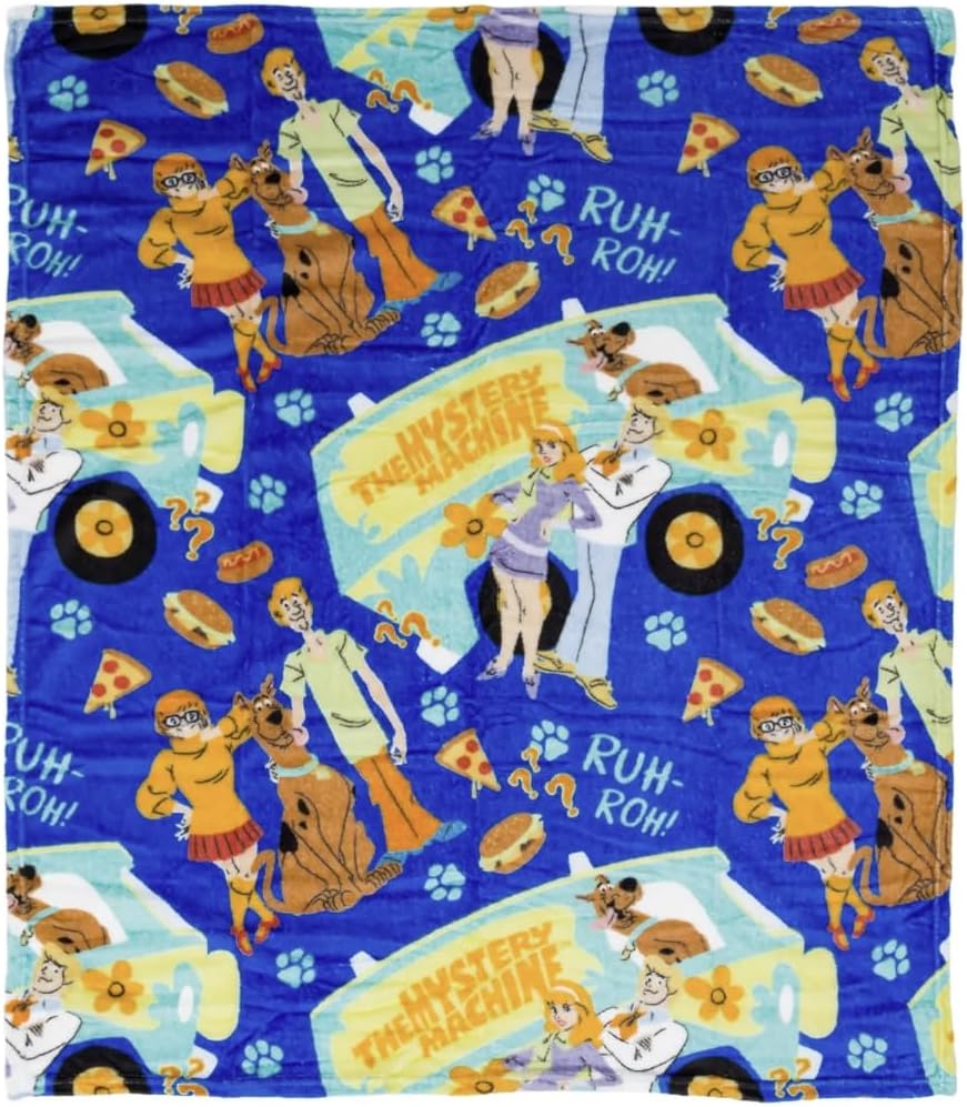 Northwest Scooby-Doo Silk Touch Throw Blanket, Blue, 40 x 50 Inches, Polyester, Mystery Machine Theme