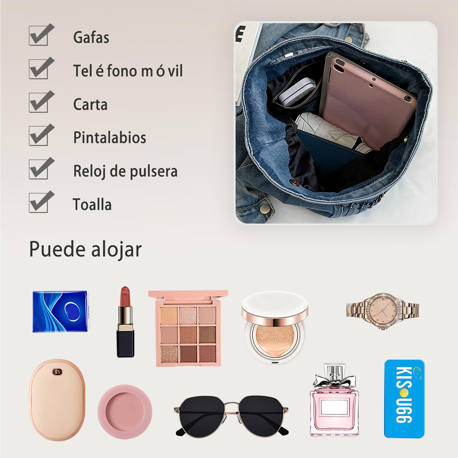 Bolso de Mano de Tejano Jean Bolsos Vaqueros para Mujer Bolso de Hombro Bandolera de Mezclilla Gran Capacidad Bolsa Shopper Retro Tote para Compras Citas Viajes Trabajo Azul Oscuro