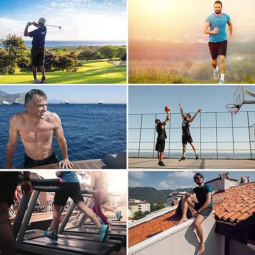 Miniatura 6 de Roadbox Pantalones cortos de entrenamiento para hombre, atléticos, gimnasio, correr, baloncesto, secado rápido, 7 pulgadas, con bolsillos, para