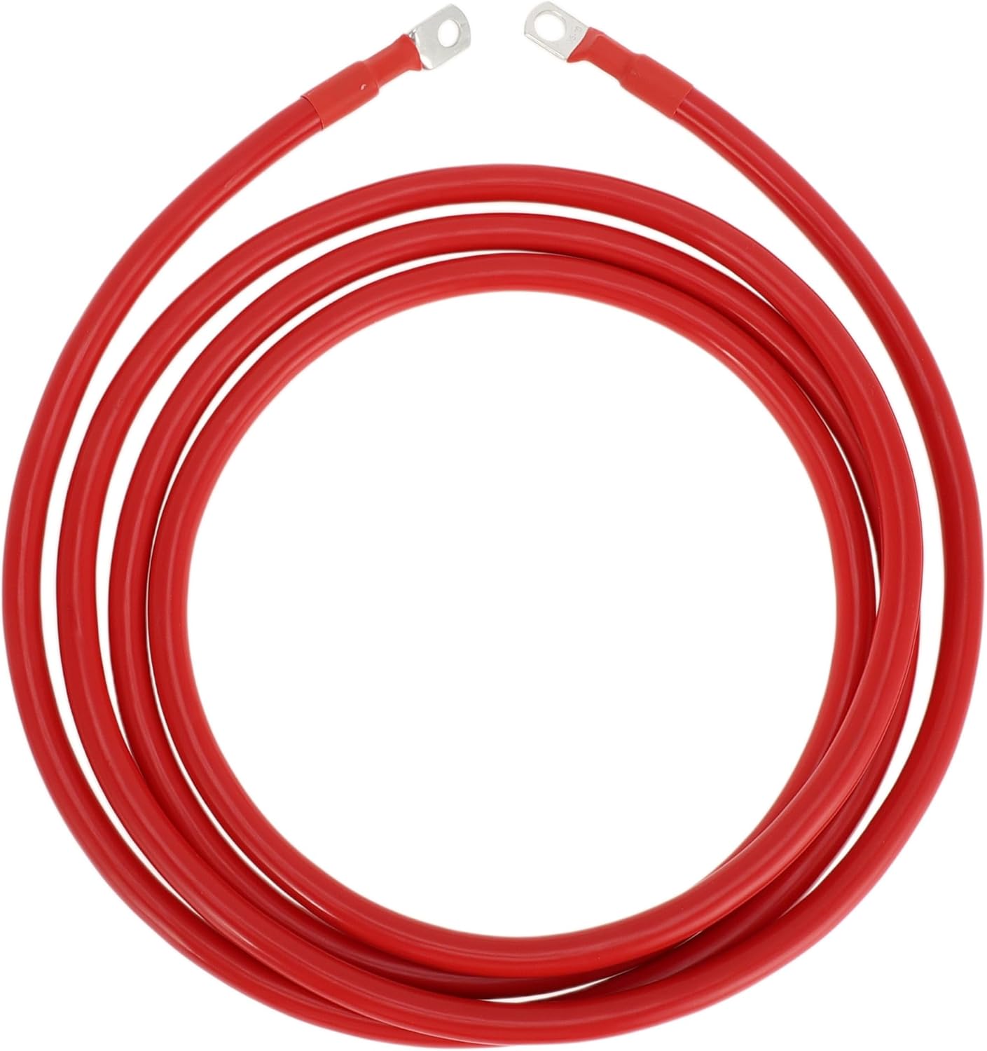 1 Pc Battery Inverter Cable 2 AWG Gauge 10FT 3/8" Lug 5/16" Lug Battery Cable Universal for Car Vehicle Boat RV Solar Tinned Copper Red