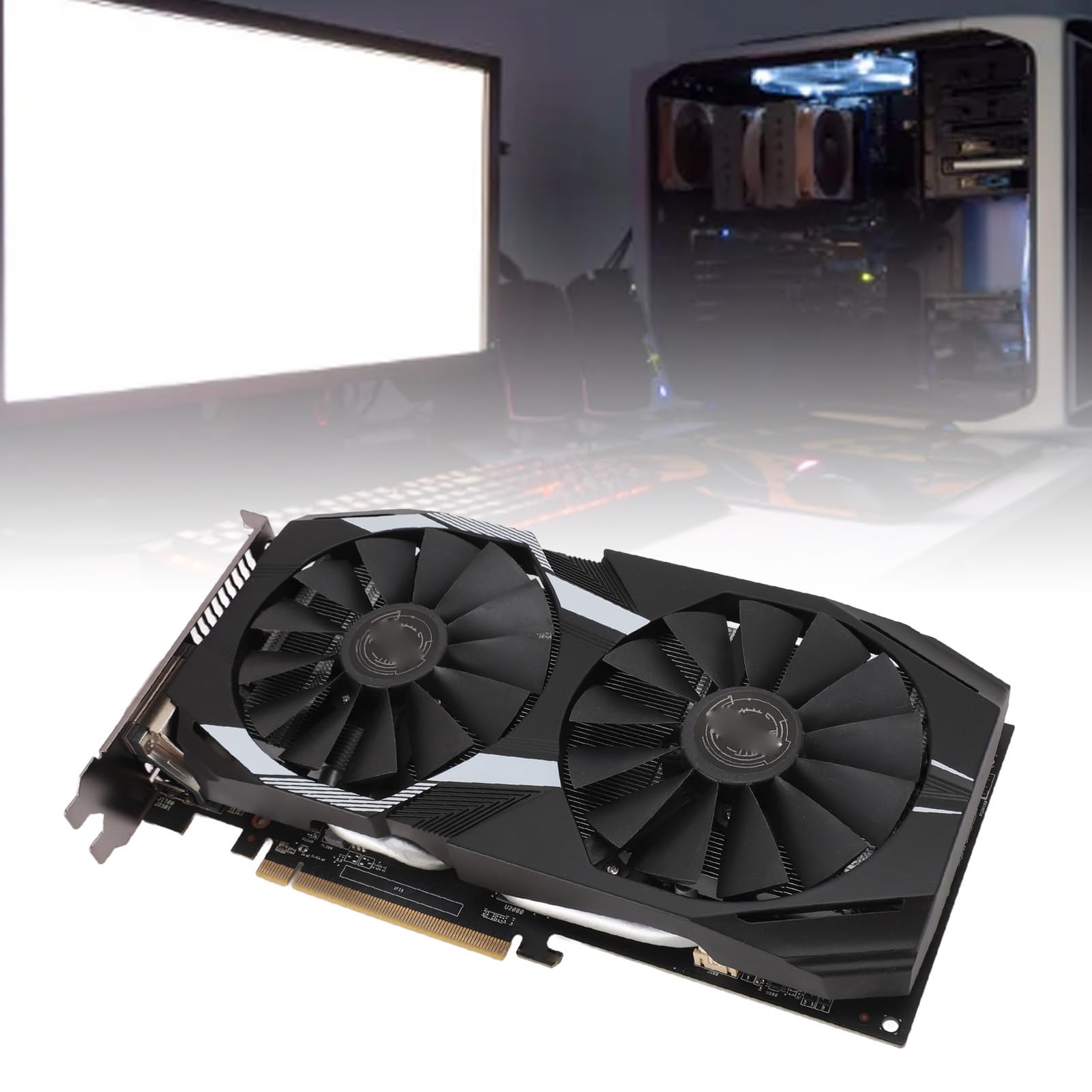 Tarjeta Gráfica RX 590, 256 bits 8 GB GDDR5 1460/8000 MHz, Tarjeta Gráfica para Juegos PCI Express 3.0, HDMI DP DVI con Ventiladores Duales para Juegos de Oficina y PC