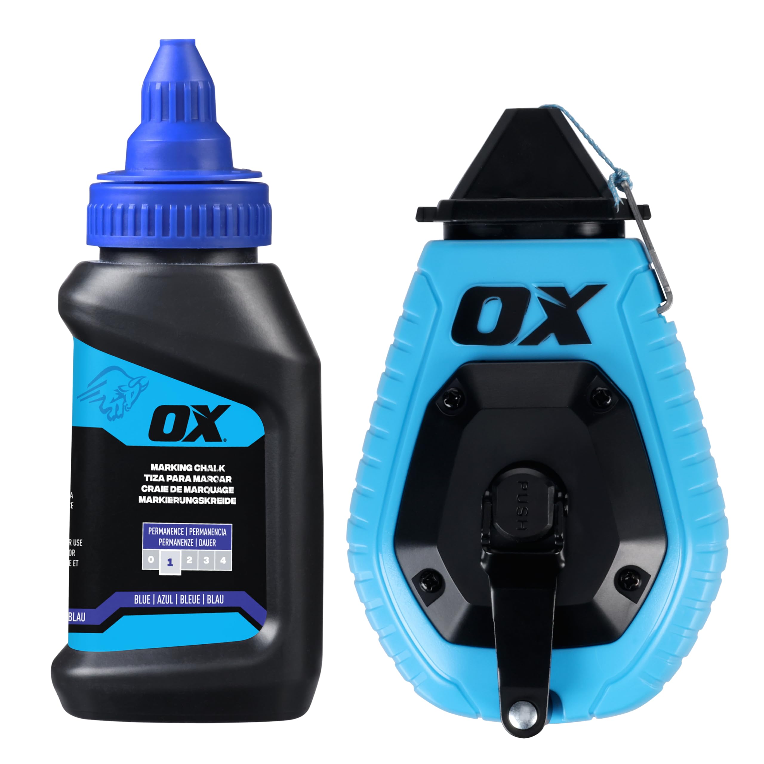OX Trade 30m/100' ABS Chalk Reel Value Pack - Standard Fine Line / 3:1 Gear Ratio