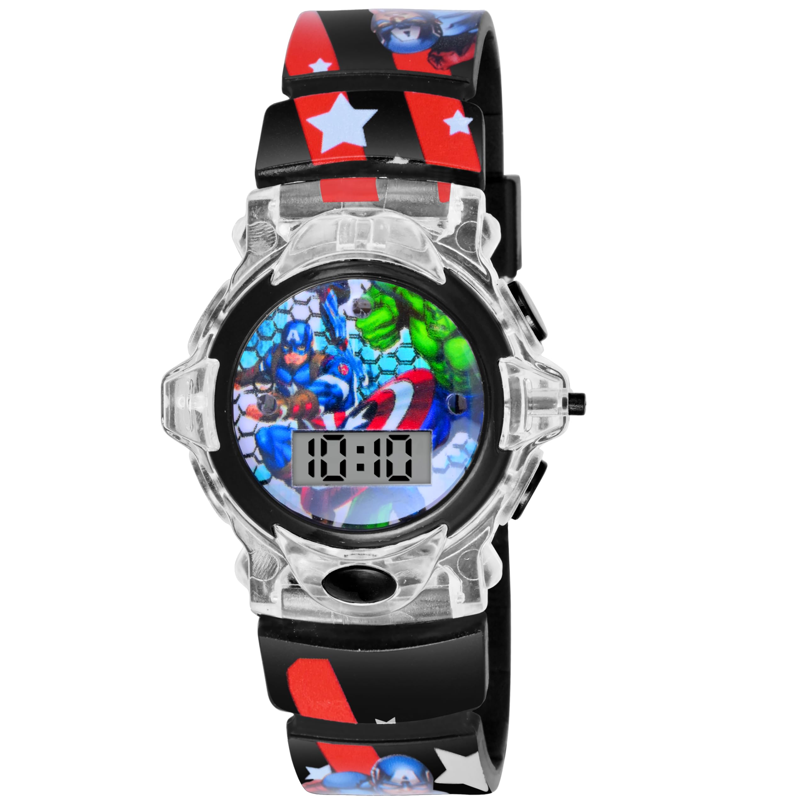 Goldenize Fashion Digital Black Cartoon Character Disco Light Music Dial Watch for Kids Boys Girls Children| Spiderman Ben10 Avenger Kids Watch for Boys & Girls|Best Birthday Return Gift (Avengers) (B0CLK66J5G) Amazon Price History, Amazon Price Tracker