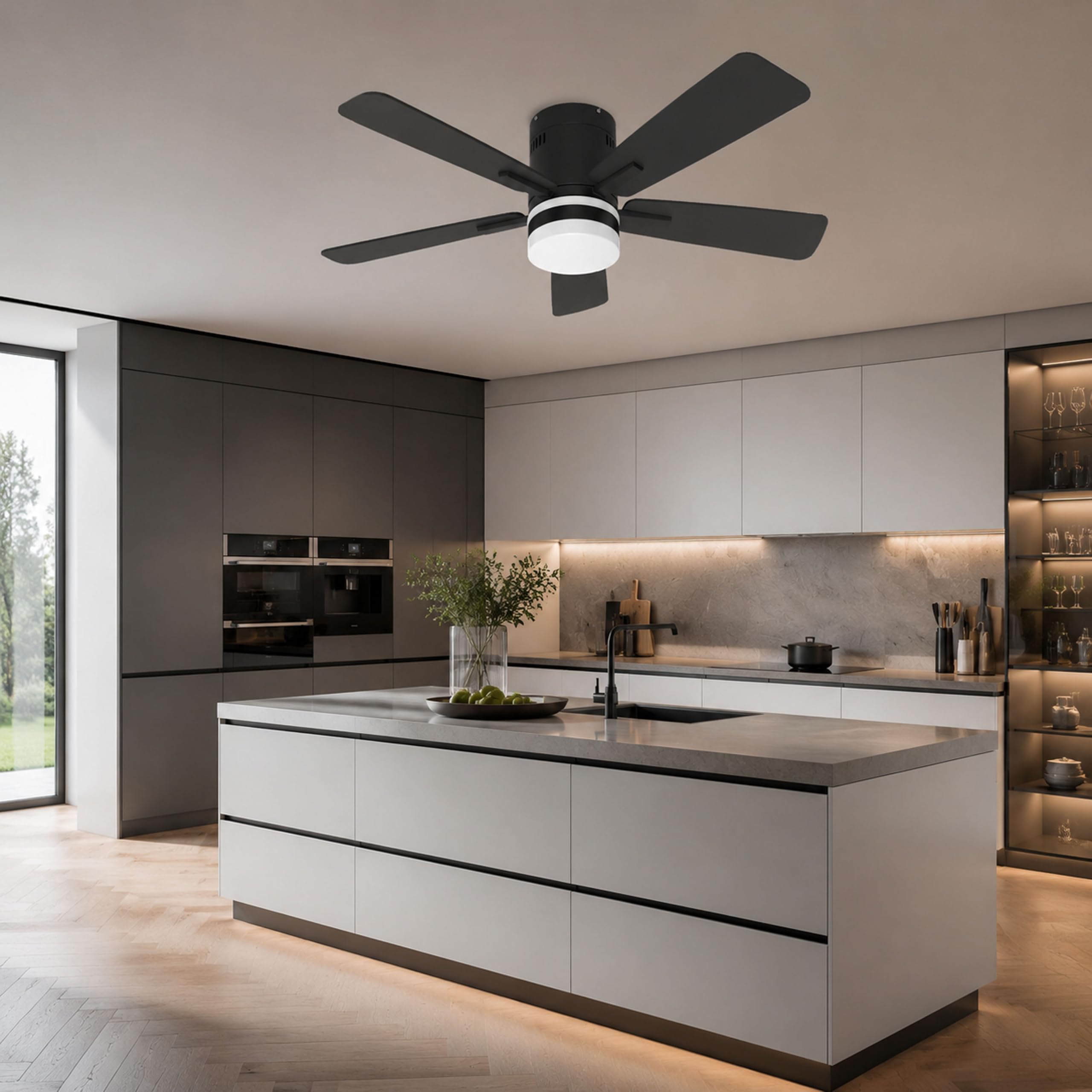 106cm RGB Deckenventilator mit Beleuchtung Leiser DC-Motor für Schlafzimmer | Fernbedienbar und App, Dimmbare LED, 6 Gänge,Timer, Doppelseitige Flügel Winter- und Sommermodus, für Wohnzimmer