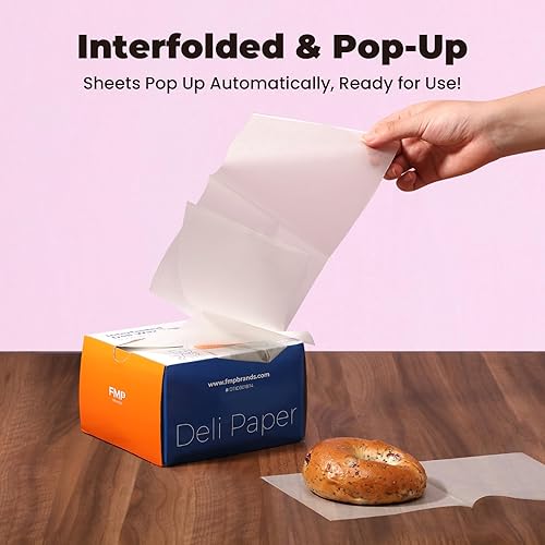 Miniatura 32 de Fit Meal Prep Paquete de 500 hojas de papel encerado de 10 x 10.75 pulgadas para alimentos, envolturas de papel sándwich precortadas entrelazadas a