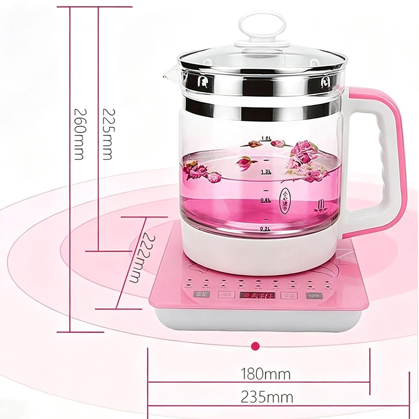 Bollitore Elettrico Multifunzione per Acqua Calda, 1,8 Litri, Macchina per Il tè, con appuntamento Intelligente 24 Ore su 24 per preservare la Salute e comodità,003,Deluxe Edition
