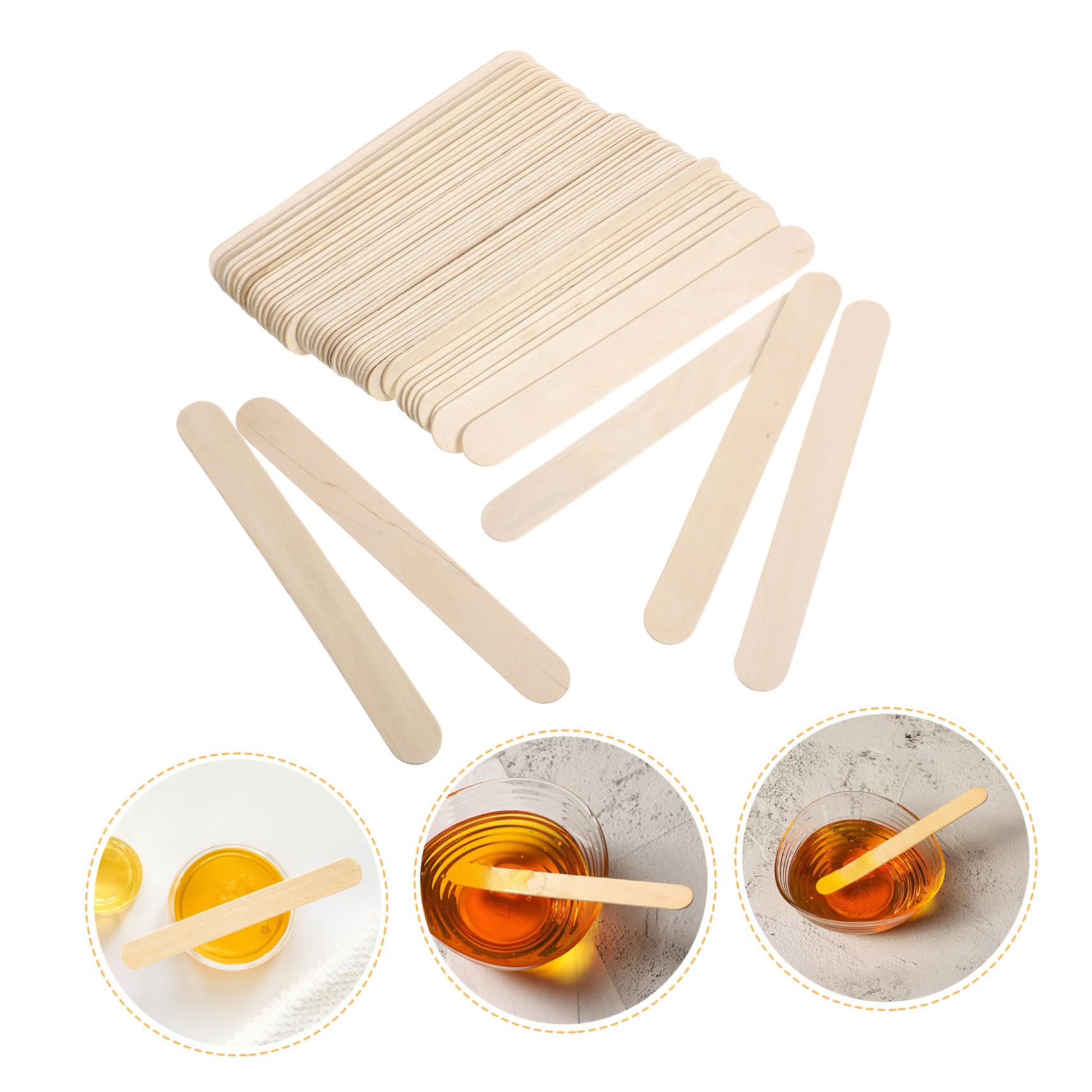 FOMIYES Juego De 6 Cajas De Varillas De Cera De Madera Natural Espátulas Para Depilación Seguras Para La Piel Sin Rebabas Para El Cuerpo Y El Rostro