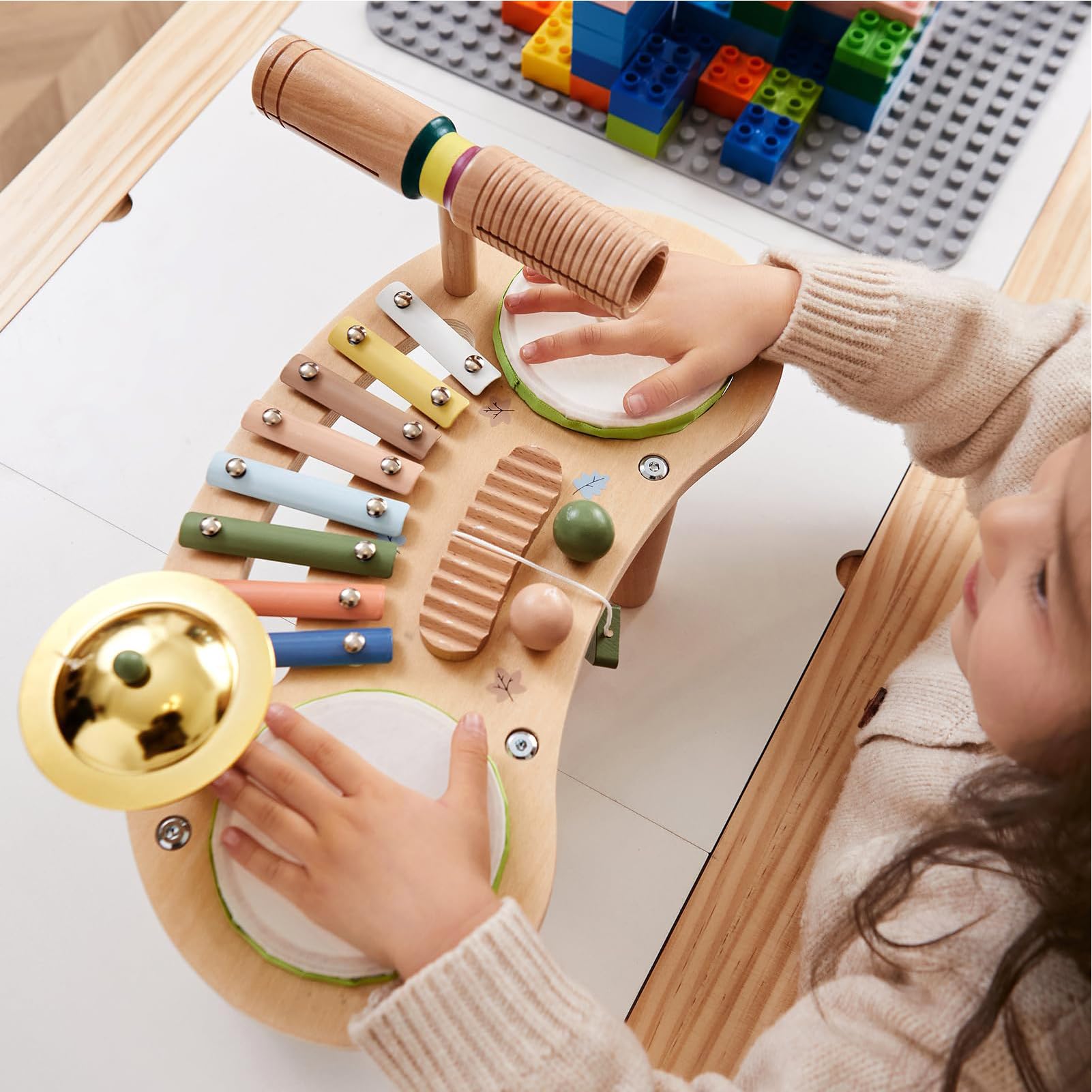 Batería Infantil Xilófono de Madera 7 en 1 | Xilófono de Madera para Niños para Regalo Cumpleaños Navidad En casa Guardería Homeschooling Preescolar