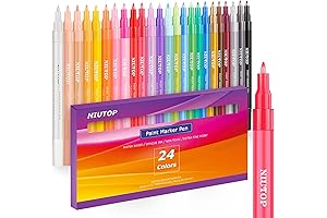 24-Piece Acrylic Paint Pens for Ceramic and Rock Painting