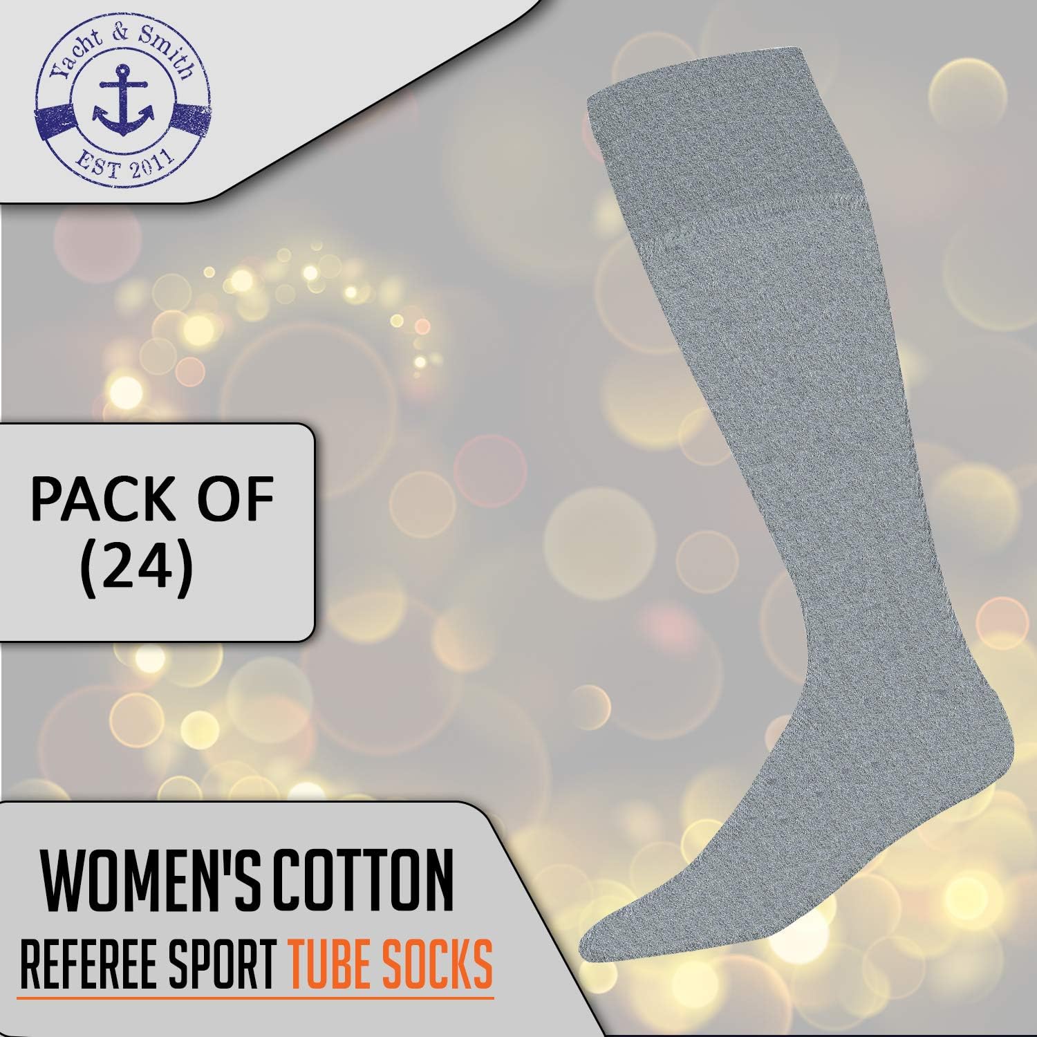 Yacht & Smith Wholesale Women's Tube Socks, Women's Cotton Referee Sport Socks Size 9-11