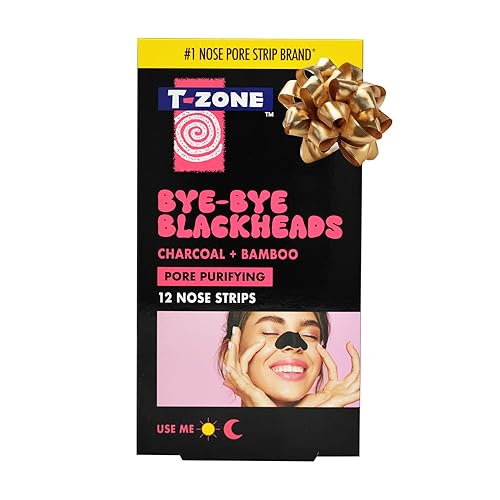 T-Zone Tiras nasales de carbón y bambú para desatascar poros y eliminar impurezas x 12 tiras nasales