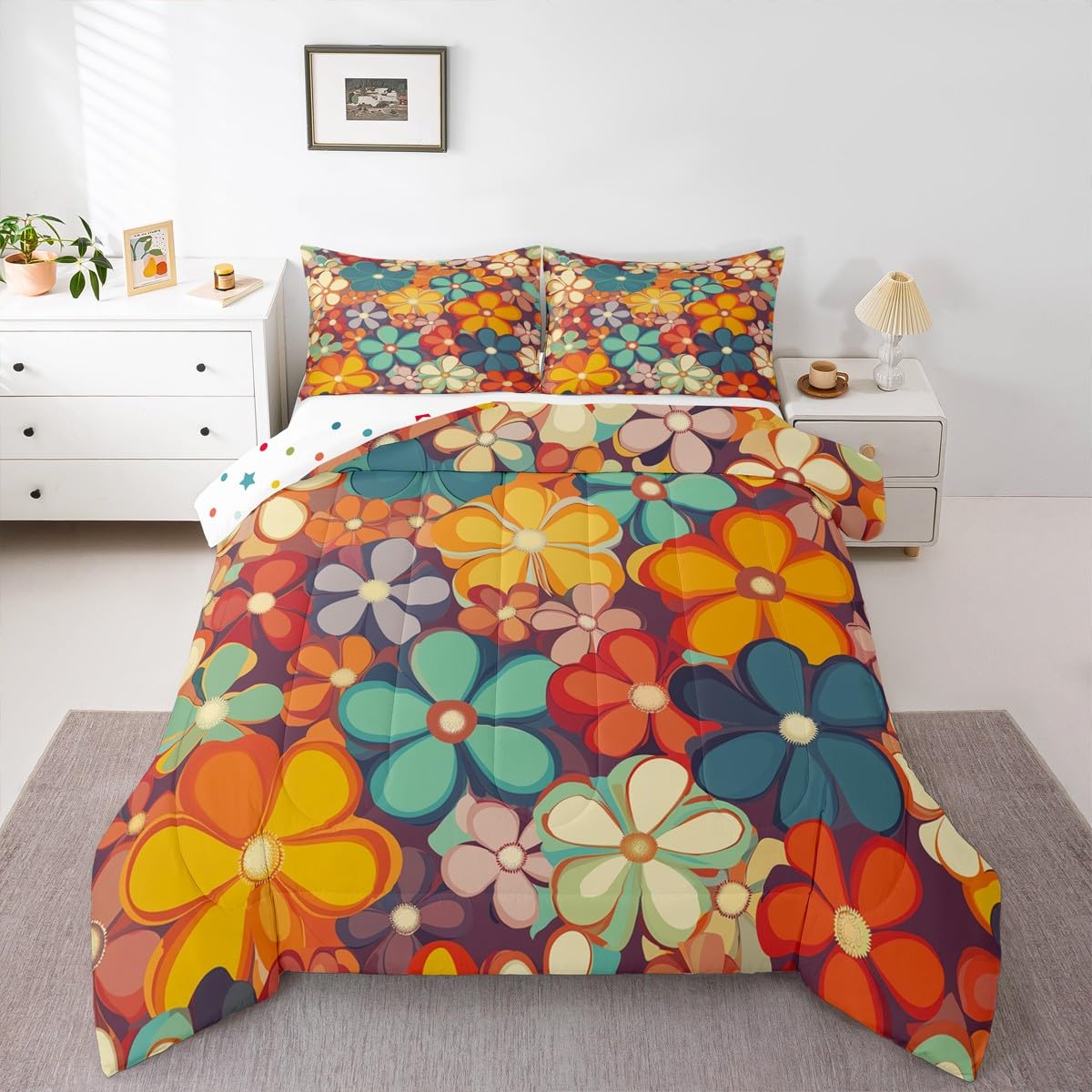 Erosebridal Bettwäsche-Set Queen Size – Motiv Mit Musik, Schmetterling, Katze, Rosa, Gesteppt