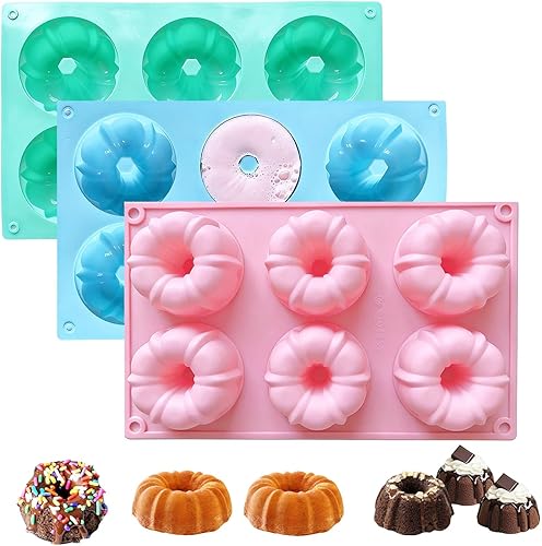 Miniatura 9 de 3 moldes de silicona para tartas, moldes antiadherentes de 6 cavidades, mini moldes de gelatina de silicona, mini moldes para pastel, molde para