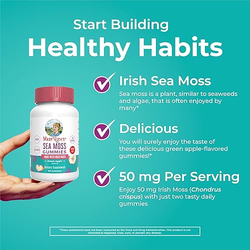 Miniatura 5 de MaryRuth Organics Gomitas sin azúcar hechas con musgo marino irlandés para la salud intestinal y el apoyo inmunológico formuladas para adultos y