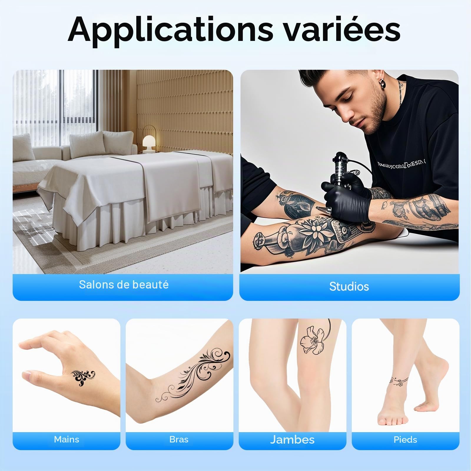 MINRS Accoudoir de Tatouage Professionnel - Repose-Bras Ergonomique à Hauteur Réglable 68-100 cm - Pour Studios, Salons de Beauté