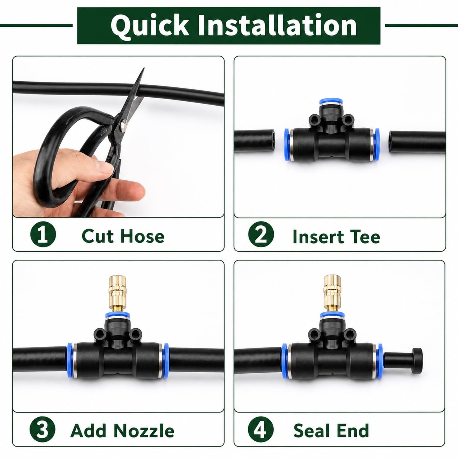 Kit per Sistemas di Irrigazione A Goccia Regolabile,Nebulizzatore d'Acqua per Terrazze,Nebulizzatore per Esterni,Installazione Semplice,Adatto per Fioriere da Balcone
