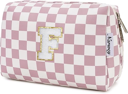 Vista 64 de Narwey Bolsa de maquillaje con iniciales para adolescentes y niñas, regalos de moda de 6, 8, 10, 11, 12, 14, 16, 18 años, bolsa de aseo cosmética