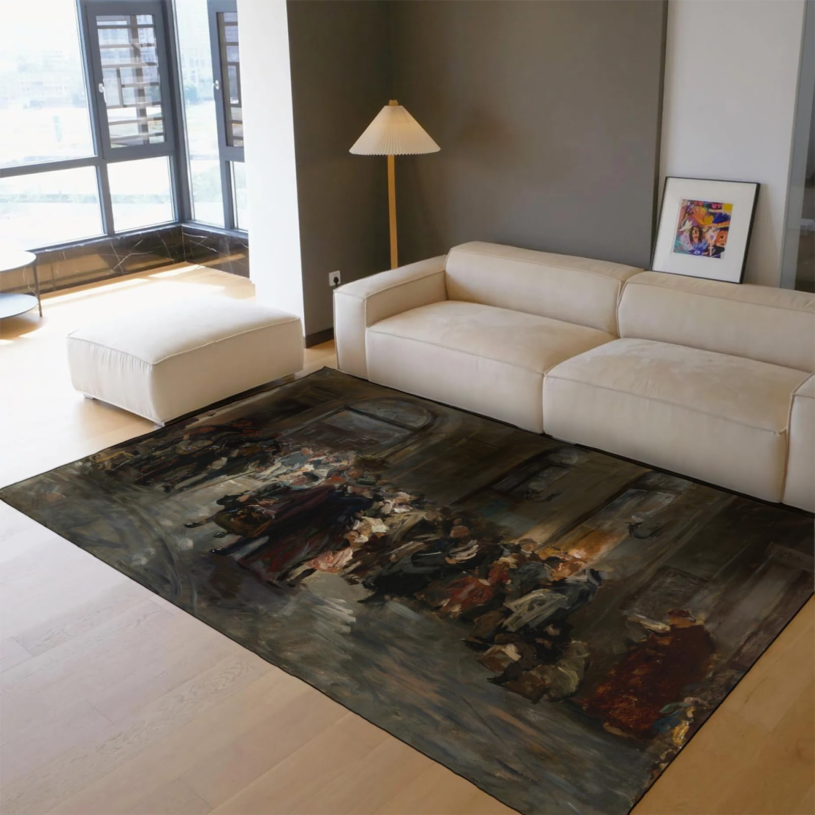 Tappeto retrò di metà secolo per l'ingresso in casa Tappetino per feste rurali per soggiorno Tappeto antiscivolo per la storia della musica 140x200cm