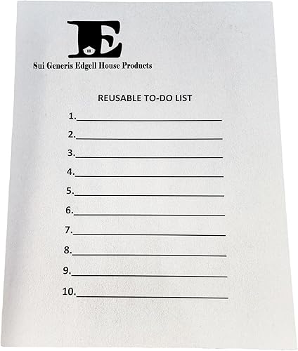 Miniatura 2 de Sui Generis Edgell House Products presenta 2 listas de tareas reutilizables, 1 negra y 1 blanca. Establece una nueva agenda cada día o ajústala a