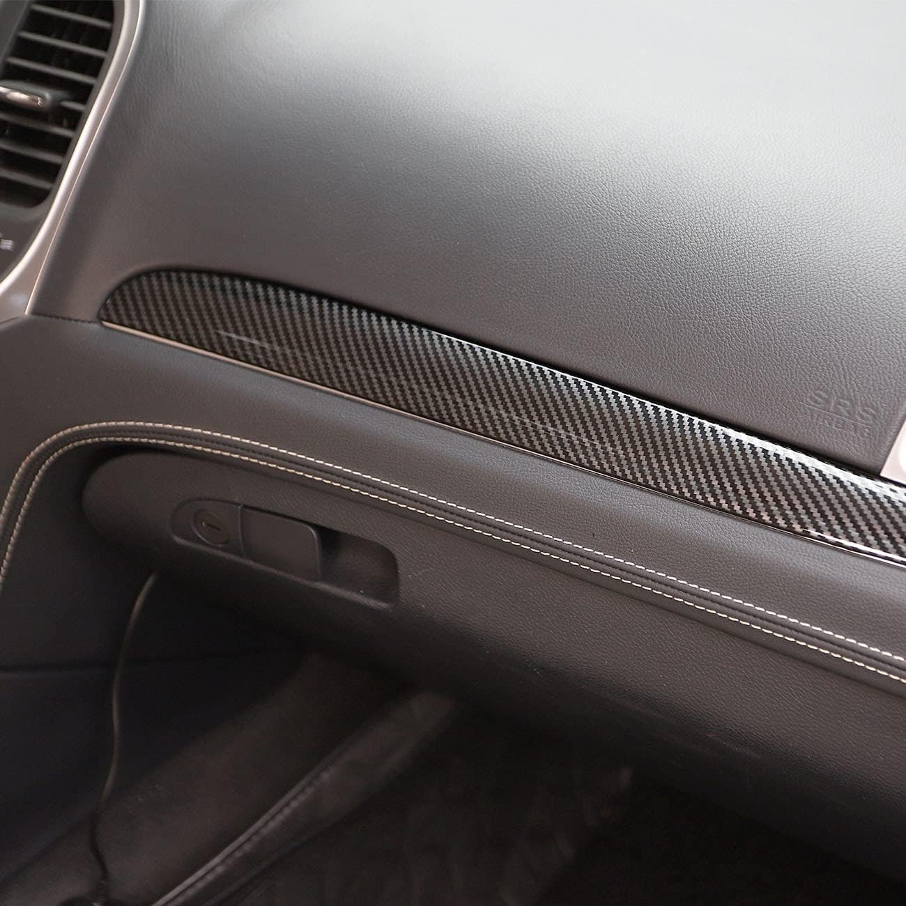 crosselec Carbon Fiber Control Dashboard Protective Cover Trims for 2015-2021 Chrysler 300