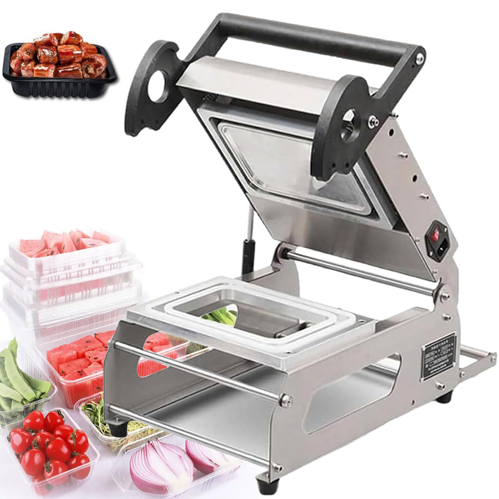 ylpddmm Film Wrapping Machine,Commercial Food Tray Heat Sealing Machine
