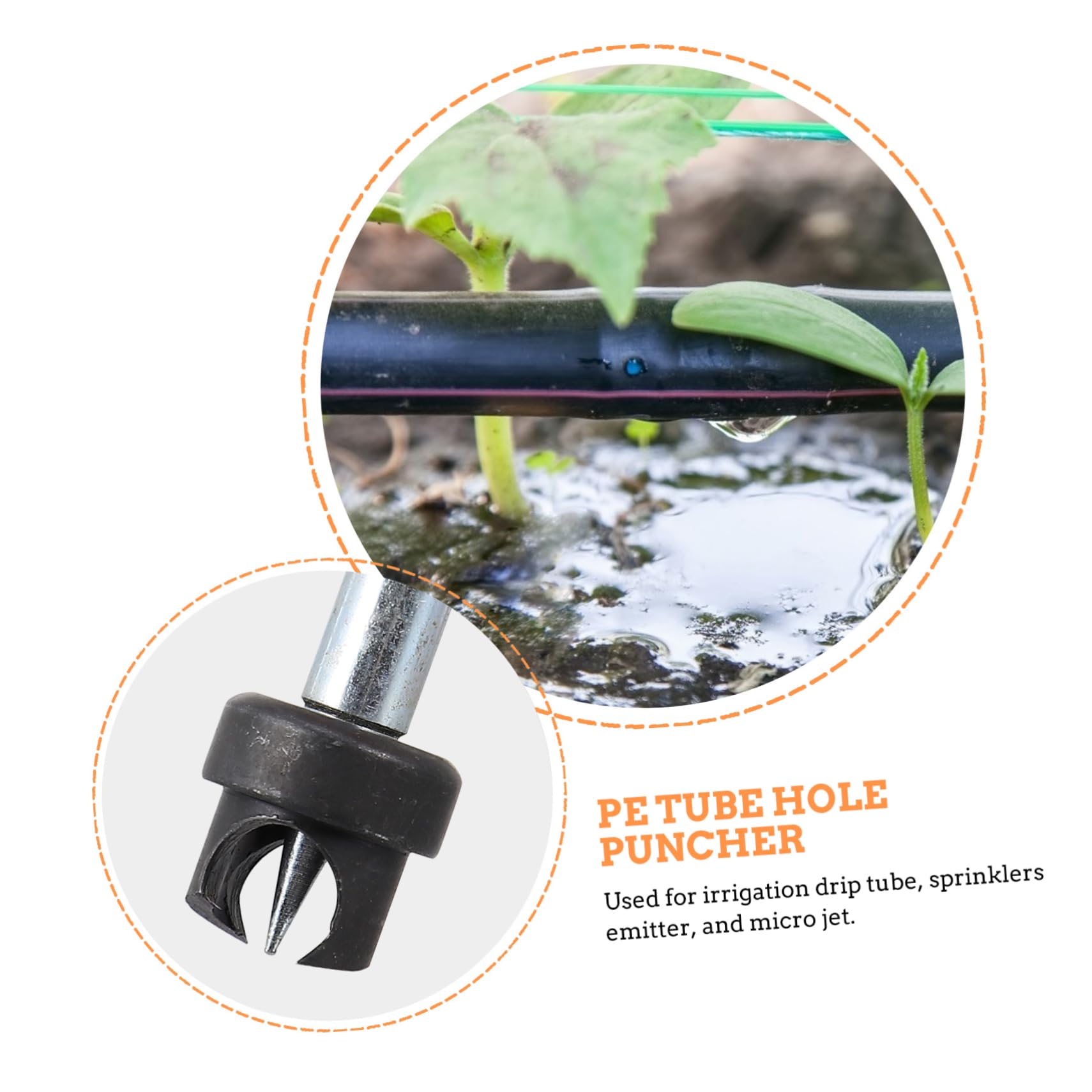 ORFOFE 3pezzi Utensile Perforatore Per Irrigazione Punzoni Per Giardinaggio Strumento Per Installazione Gocciolatori e Nebulizzatori Facile Usare Per e